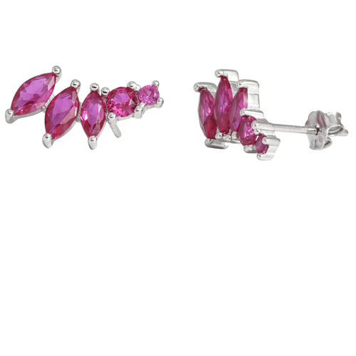 J&B Jewellery 925 Srebrne minđuše na šrafić 00046-Pink slika 1