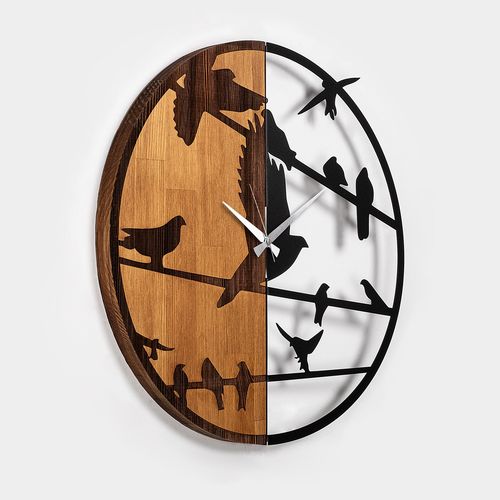 Wallity Ukrasni drveni zidni sat, Wooden Clock - 73 slika 6