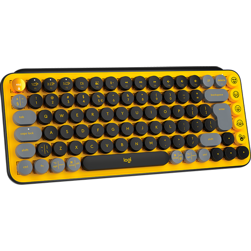 Tipkovnica Logitech POP Keys, bežična, mehanička, žuto/crna slika 2