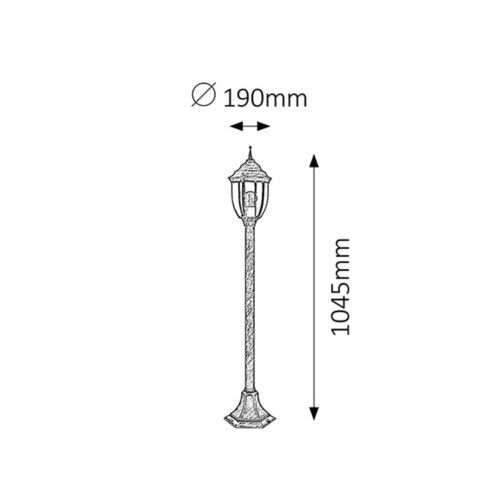 Rabalux Nizza spoljna lampa 1m E27 60W staro zlato IP43 Spoljna rasveta slika 2