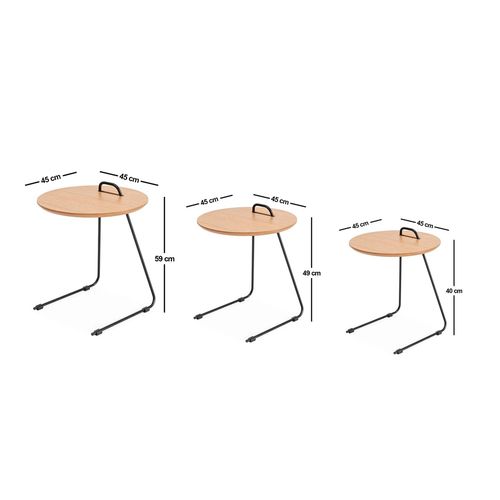 Metis - Natural Natural Nesting Table (3 Pieces) slika 12