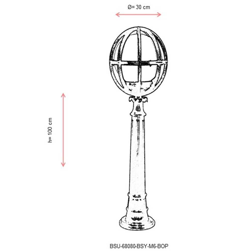 BSU-68080-BSY-M6-BOP Crna Spoljašnja Podna Lampa slika 3