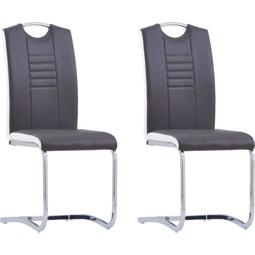 Konzolne blagovaonske stolice od umjetne kože 2 kom sive slika 14