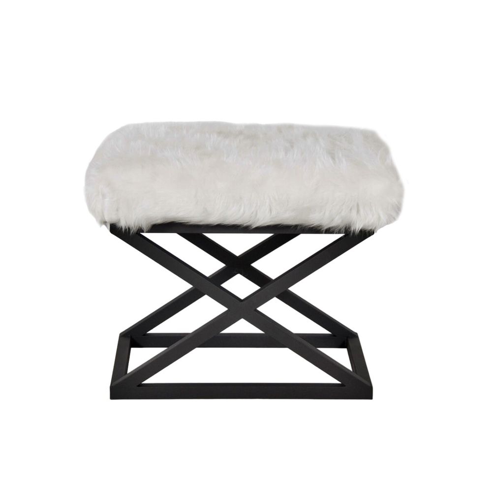 Capraz Plush - Crno-bijeli Pouf slika 2