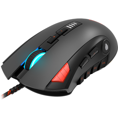 CANYON,Gaming Mouse with 12 programmable buttons, Sunplus 6662 optical sensor, 6 levels of DPI and up to 5000, 10 million times key life, 1.8m Braided cable, UPE feet and colorful RGB lights, Black, size:124x79x43.5mm, 148g slika 3