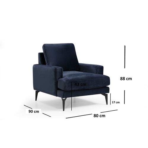 Atelier Del Sofa Fotelja wing PAPIRA tamnoplava, Papira Armchair - Navy Blue slika 3