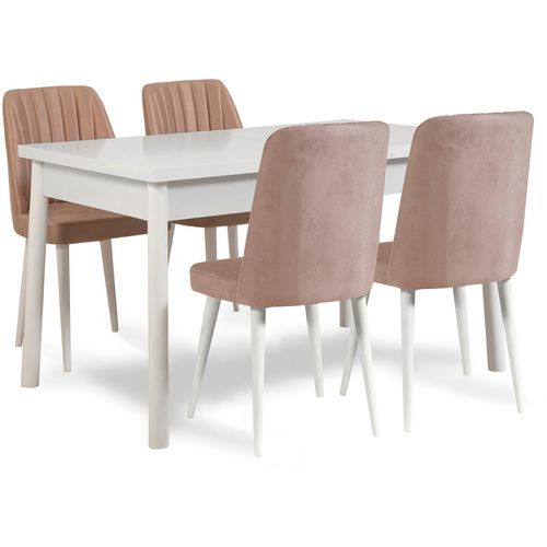 Woody Fashion Set stolova i stolica (5 komada), Bijela boja Kamen, Costa 0900 - 1 B slika 2