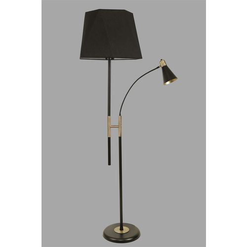 Forza Siyah Lambader Altıgen Siyah Abajurlu Black Floor Lamp slika 2