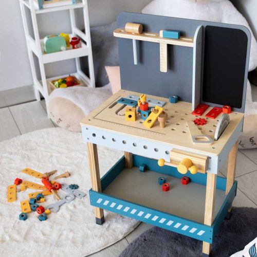 Ecotoys Stol za igru Mali Majstor od 47 elementa slika 5