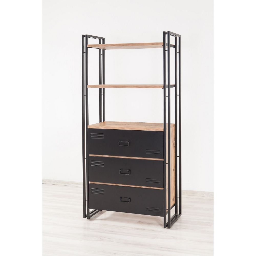 Cosmo Cortex Atlantic Pine Black Bookshelf slika 6