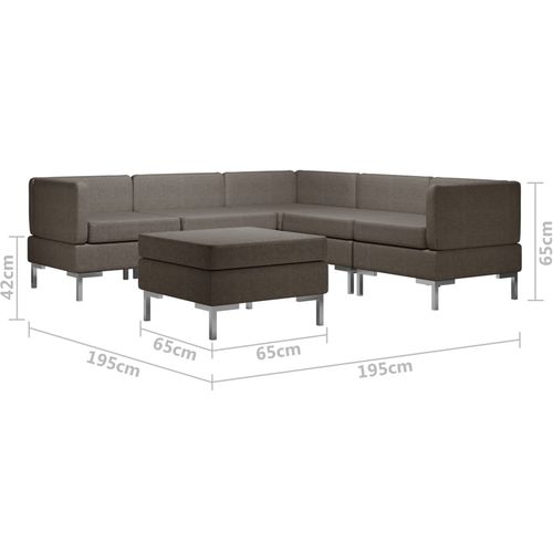 6-dijelni set sofa od tkanine smeđe-sivi slika 50