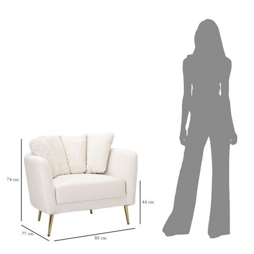 Mauro Ferretti Naslonjač ARMCHAIR KIEV CREAM cm 88X77X74 slika 9