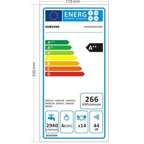 Samsung Ugradbena perilica posuđa s velikim LED zaslonom DW60M6050BB/EO slika 9