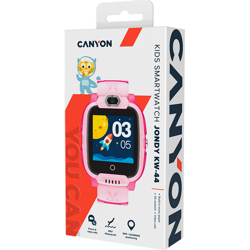 Pametni sat CANYON Jondy KW-44, Kids smartwatch, 1.44''IPS , Nano SIM card, GPS, rozi slika 4