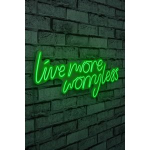 Wallity Ukrasna plastična LED rasvjeta, Live More Worry Less - Green