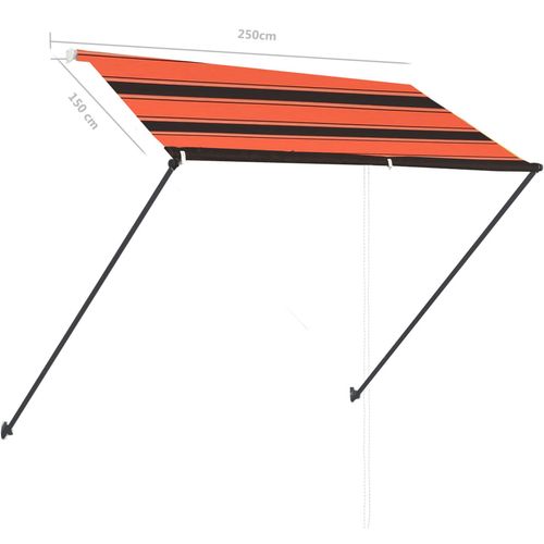 Tenda na uvlačenje s LED svjetlima 250x150 cm narančasto-smeđa slika 8