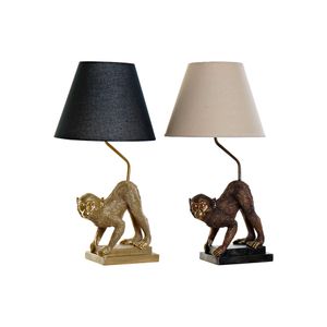 Stolna svjetiljka DKD Home Decor Crna Bež zlatan Metal Smola Majmun (32.5 x 30 x 60 cm) (2 pcs)