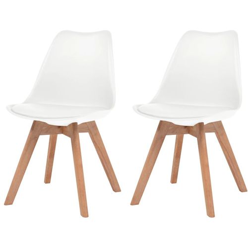 Blagovaonske stolice 2 kom bijele plastične slika 7