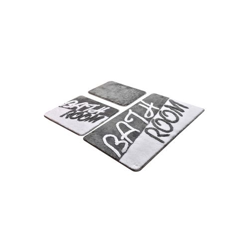 Bathroom - Grey GreyWhite Acrylic Bathmat Set (3 Pieces) slika 2