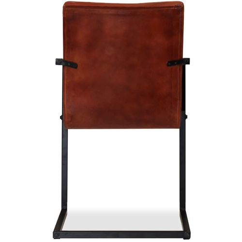 Blagovaonske stolice od prave kože 6 kom smeđe slika 52