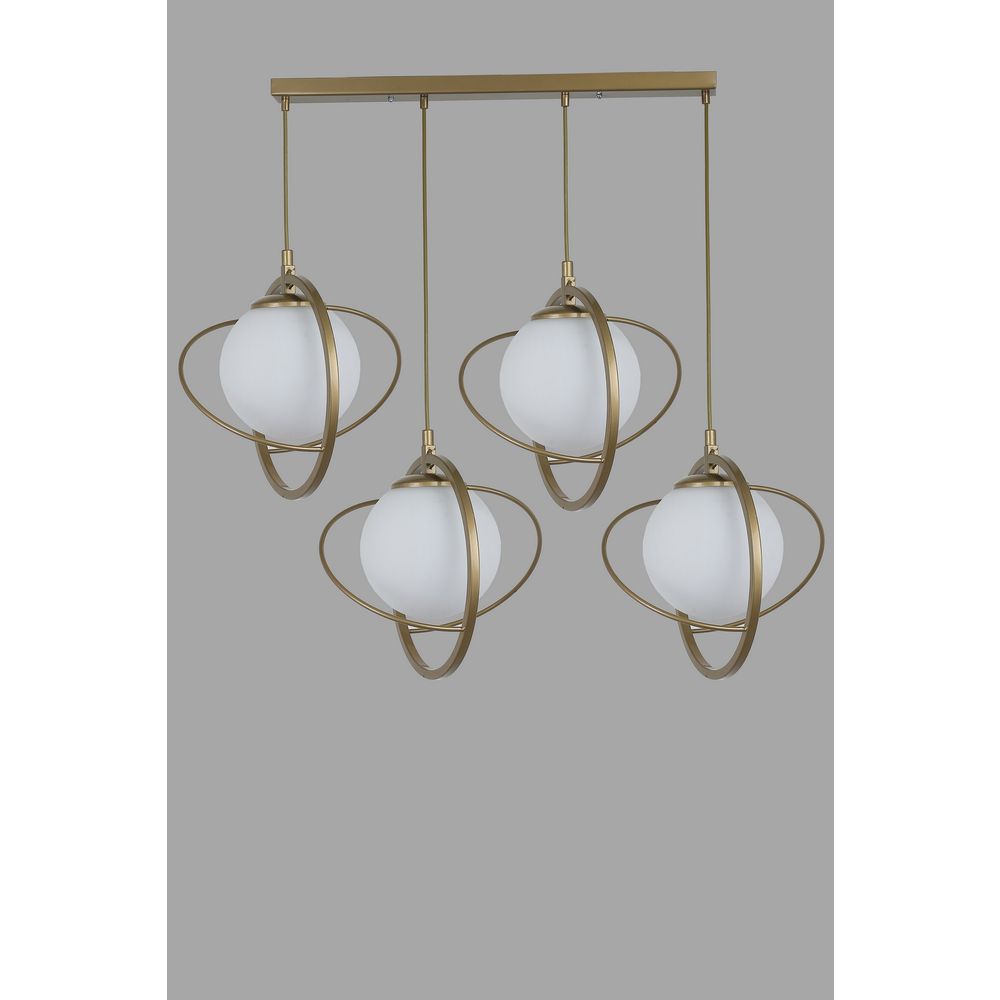 Nepal 4 Lü Sıralı Eskitme Beyaz Camlı Sarkıt AntiqueWhite Luster slika 3