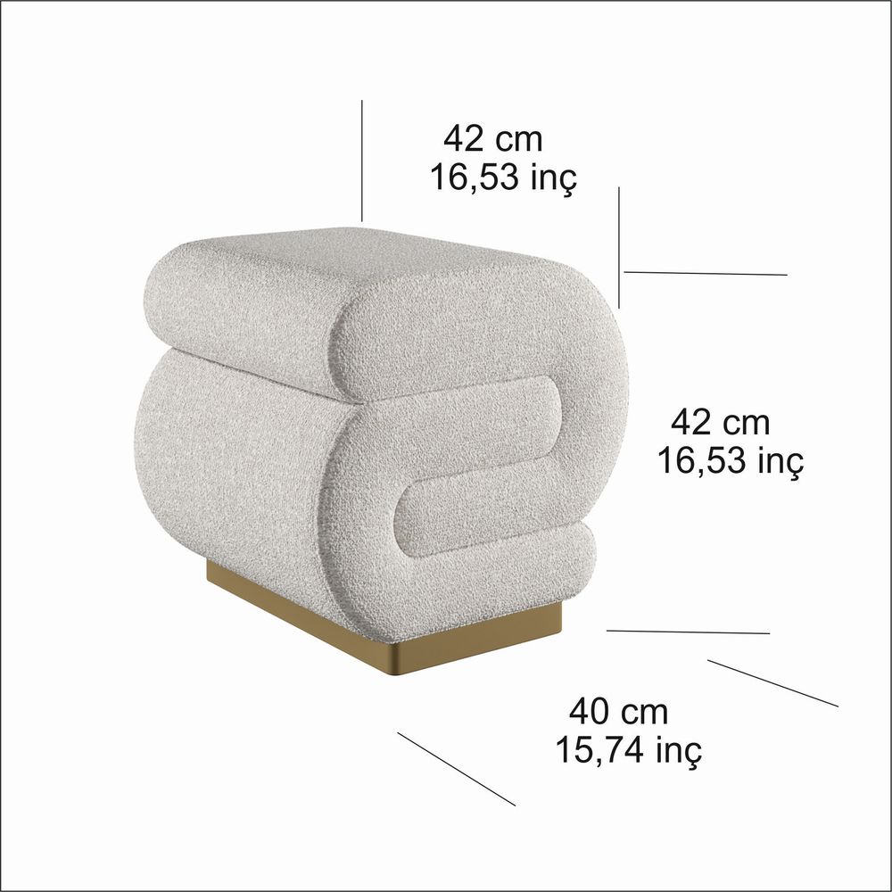 Sally - Kremasti Pouf slika 9