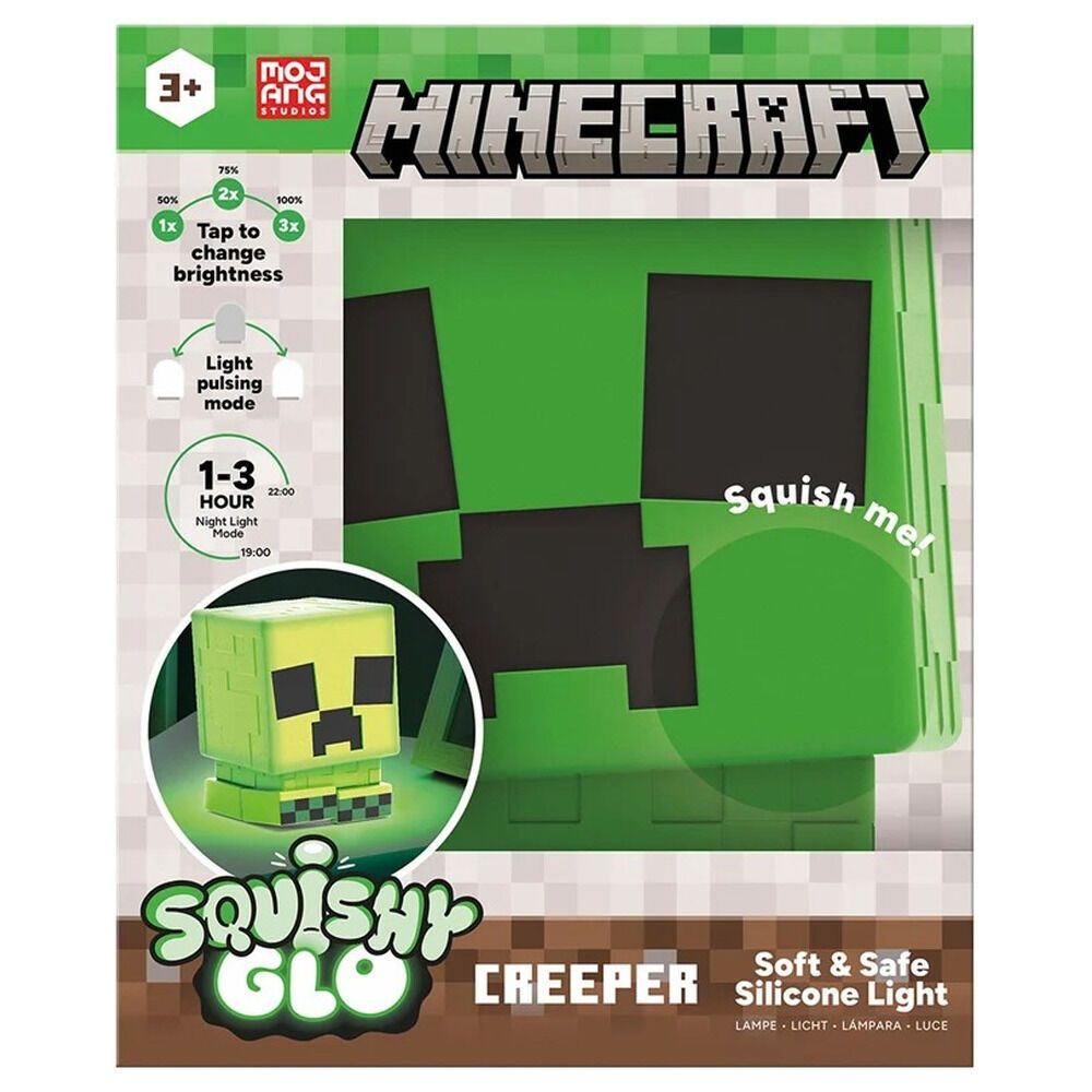 Minecraft Creeper SquishyGlo silikonska lampa slika 4