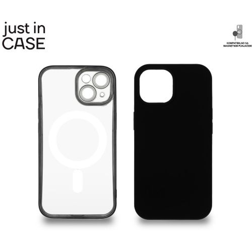 2u1 Extra case MAG MIX PLUS paket CRNI za iPhone 15 Plus slika 1