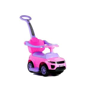 Dječja guralica Automobil s drškom roza