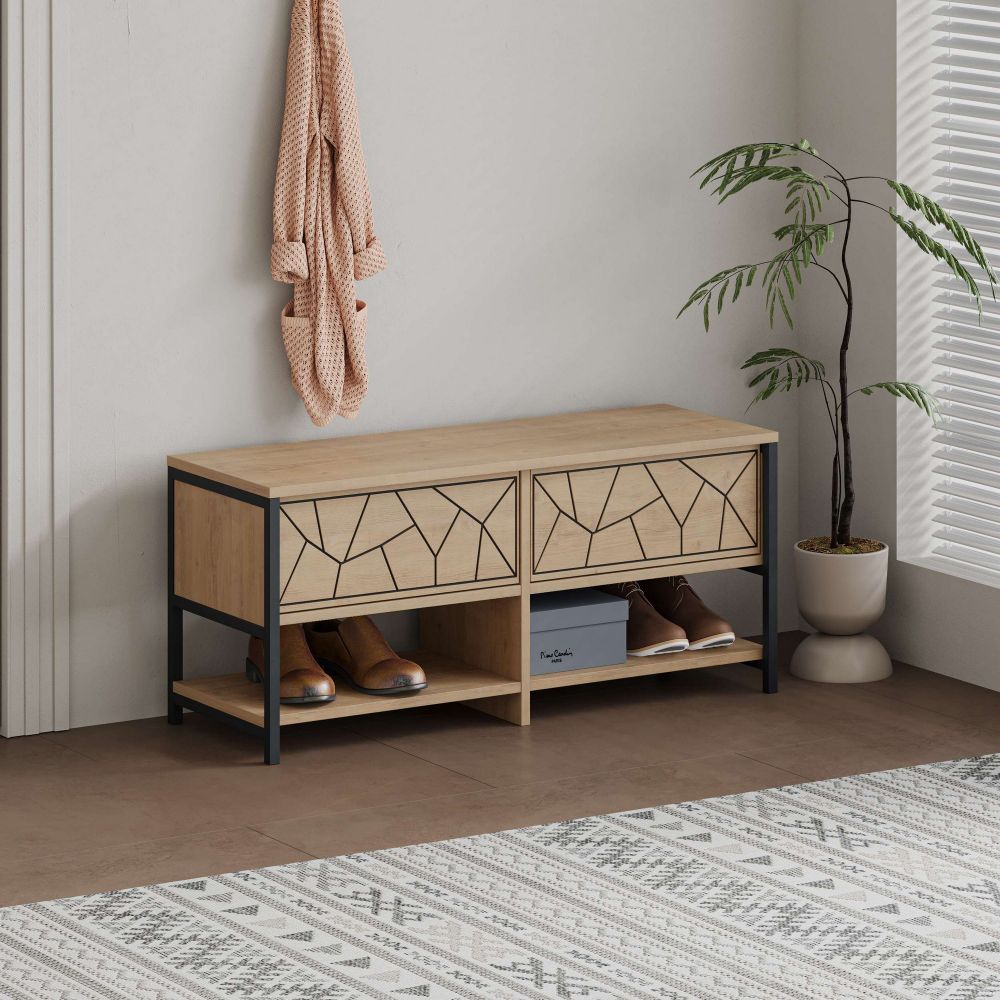 Ormar za cipele "Inola Shoe Bench" - boje: safir i hrast slika 2