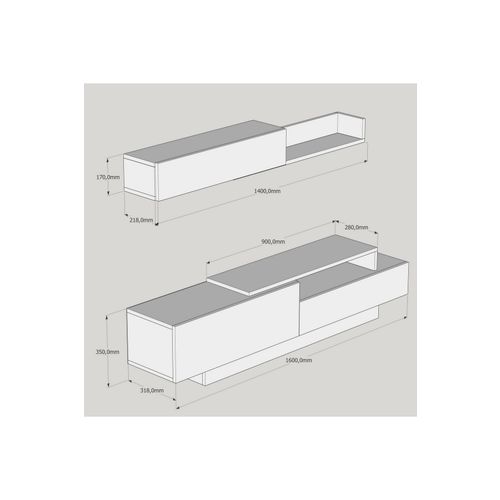 Woody Fashion TV jedinica, Elda - White, Walnut slika 4