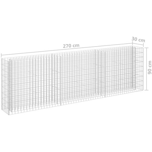 Gabionska sadilica od pocinčanog čelika 270 x 30 x 90 cm slika 7