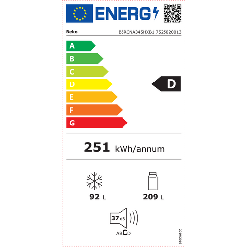 Beko kombinirani hladnjak B5RCNA345HXB1 slika 9