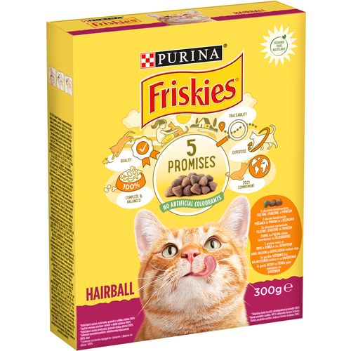 Friskies® Hairball, ukusna kombinacija piletine i puretine s povrćem, 300 g  slika 1