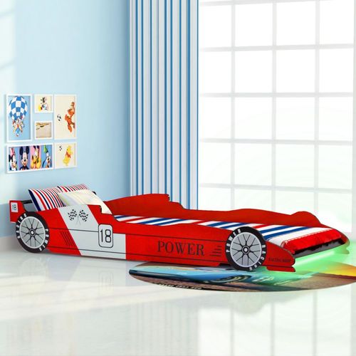 Dječji krevet u obliku trkaćeg automobila LED 90x200 cm crveni slika 10