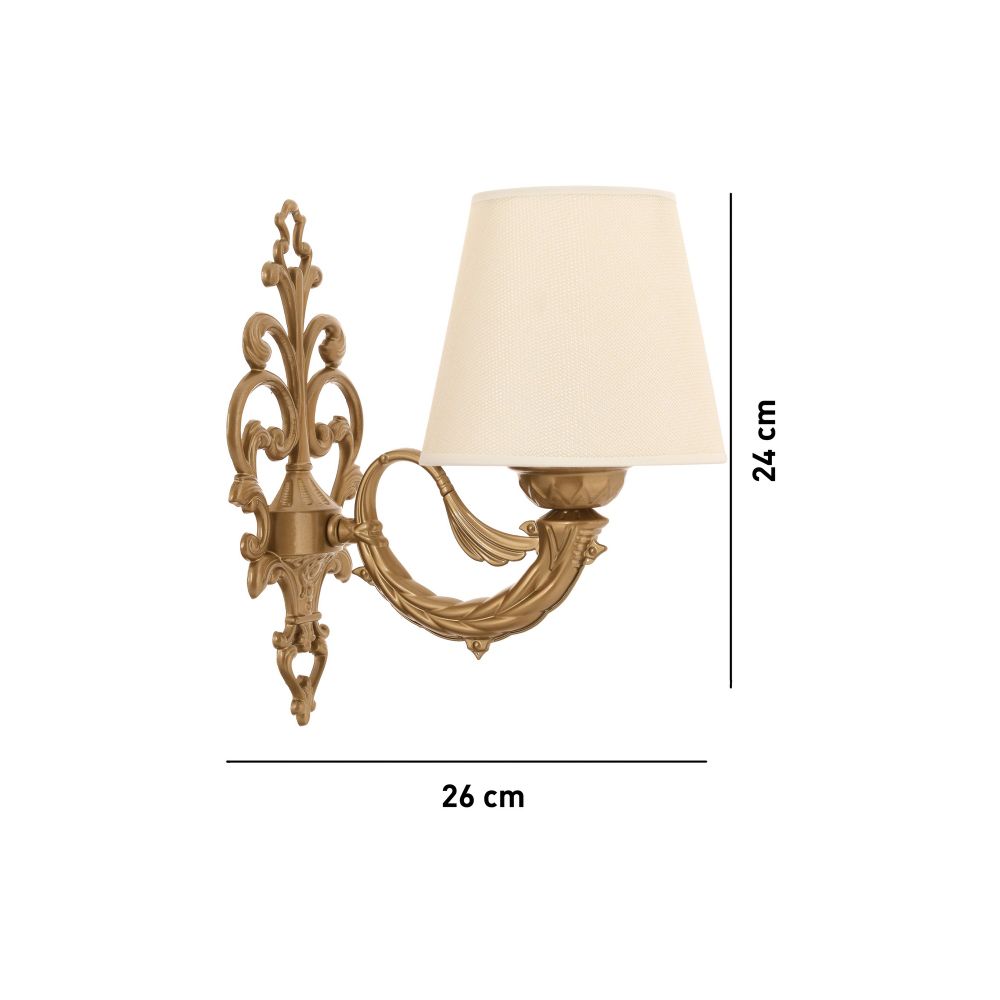 Lampa za zid Lily - Krem, Zlatna slika 4