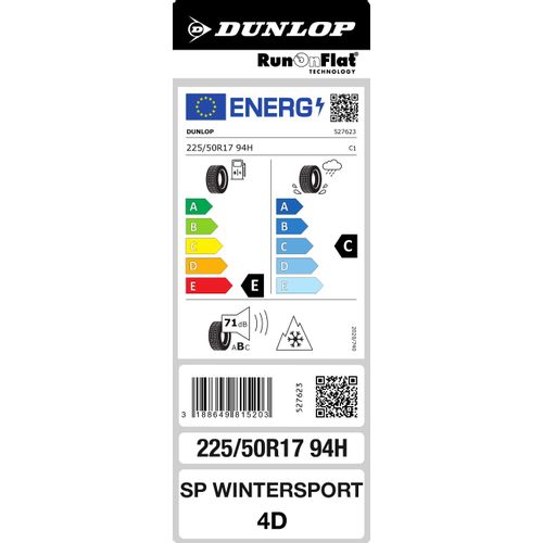 Dunlop Guma 225/50r17 94h sp wi spt 4d ms * rof mfs tl dunlop osobne zimske gume slika 2