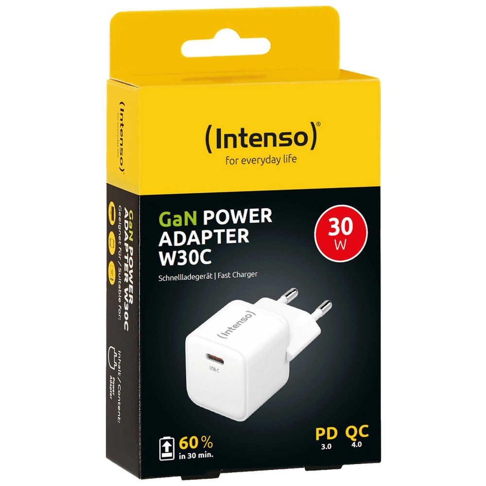 (Intenso) Punjač kučni, brzi, USB-C, 3A, 30W - Power Adapter W30C Gan slika 1