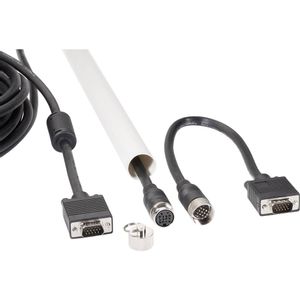 Renkforce VGA priključni kabel VGA 15-polni utikač, VGA 15-polni utikač 15.00 m crna RF-1456245 za montažu praznih cijevi, s feritnom jezgrom VGA kabel