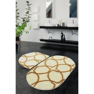 Bonne - Gold Multicolor Acrylic Bathmat Set (2 Pieces)