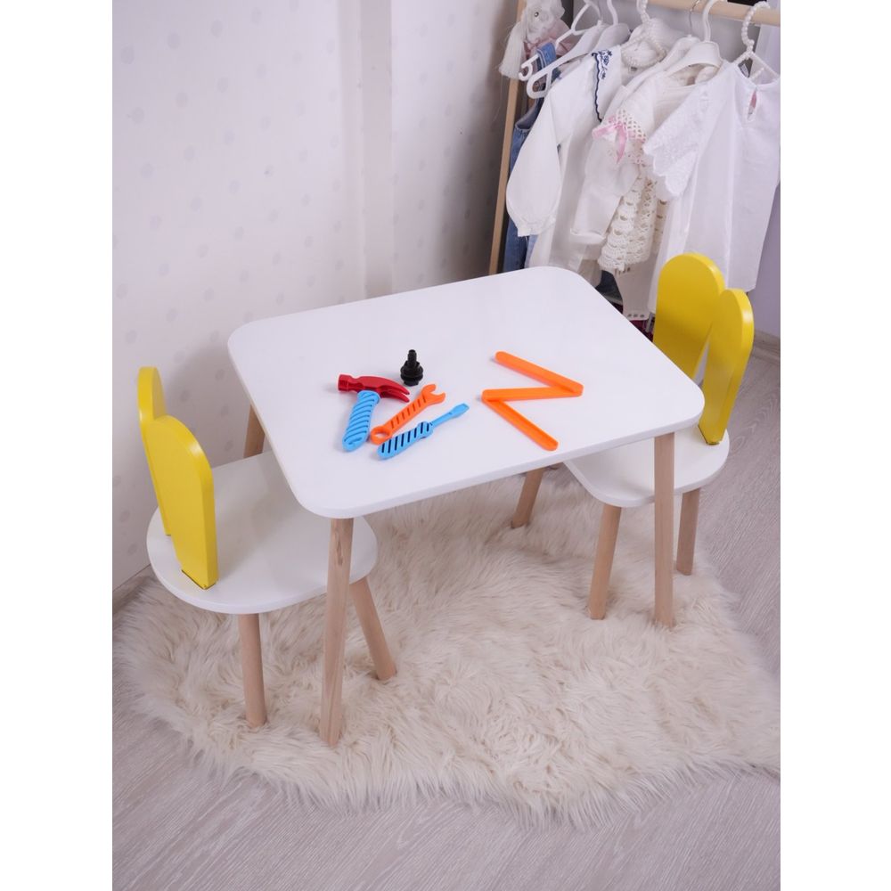 Bunny Set Stolica - Žuta i Bijela slika 2