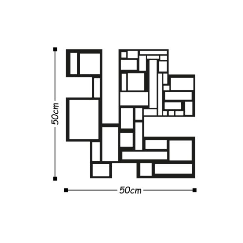 Wallity Metalna zidna dekoracija, Sqaures slika 3