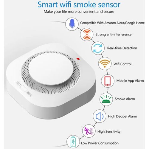 SMART-SMOKE Gembird Zigbee Wifi pametni senzor detektor dima 80DB alarm pozara slika 2