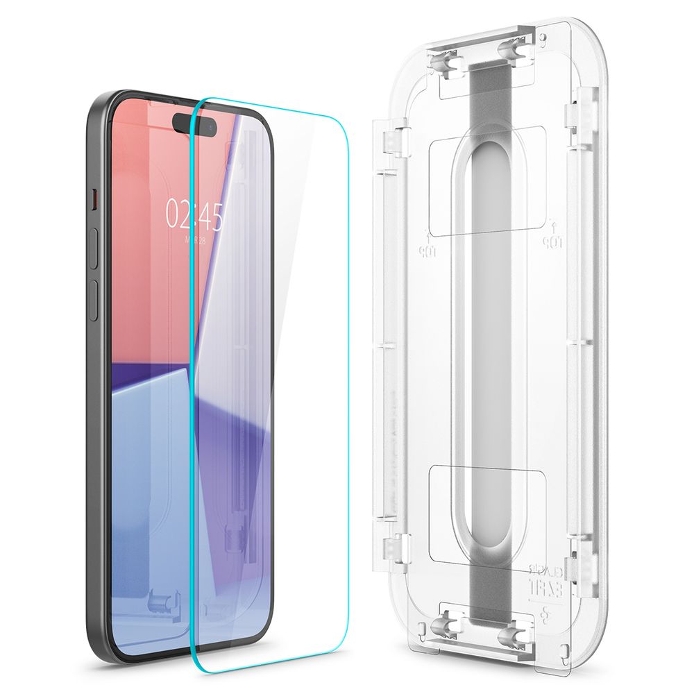 Spigen Glass tR EZ Fit 2 Pack, transparency - iPhone 16/15 slika 2