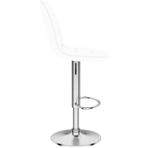 Barski stolac od umjetne kože bijeli slika 11