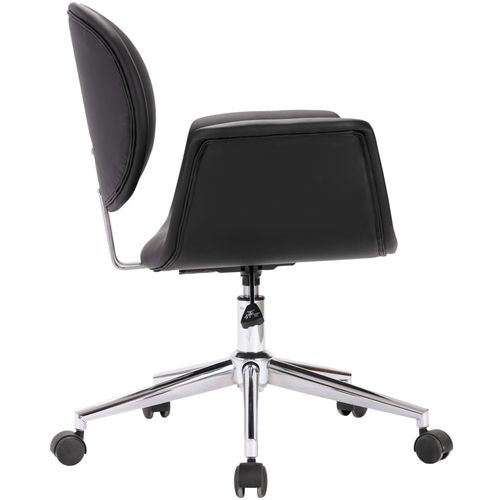 Okretna uredska stolica od umjetne kože crna slika 4