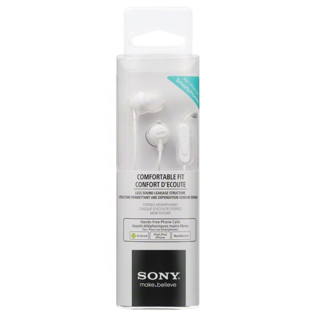 Sony slušalice EX-15 bijelein-ear, mikrofon slika 1