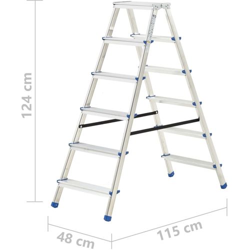 Aluminijske dvostrane ljestve sa 6 stepenica 136 cm slika 11