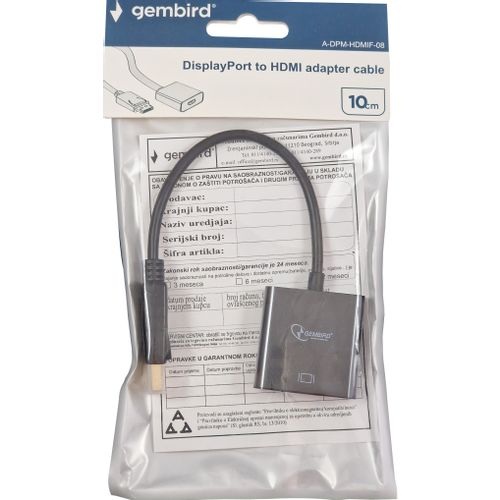 A-DPM-HDMIF-08 ** Gembird DisplayPort v1 to HDMI adapter cable, black(alt A-DPM-HDMIF-002)(239) slika 2