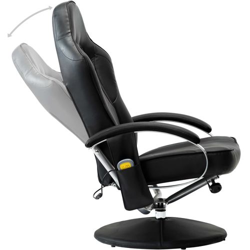 Masažna stolica s osloncem od umjetne kože crna slika 17